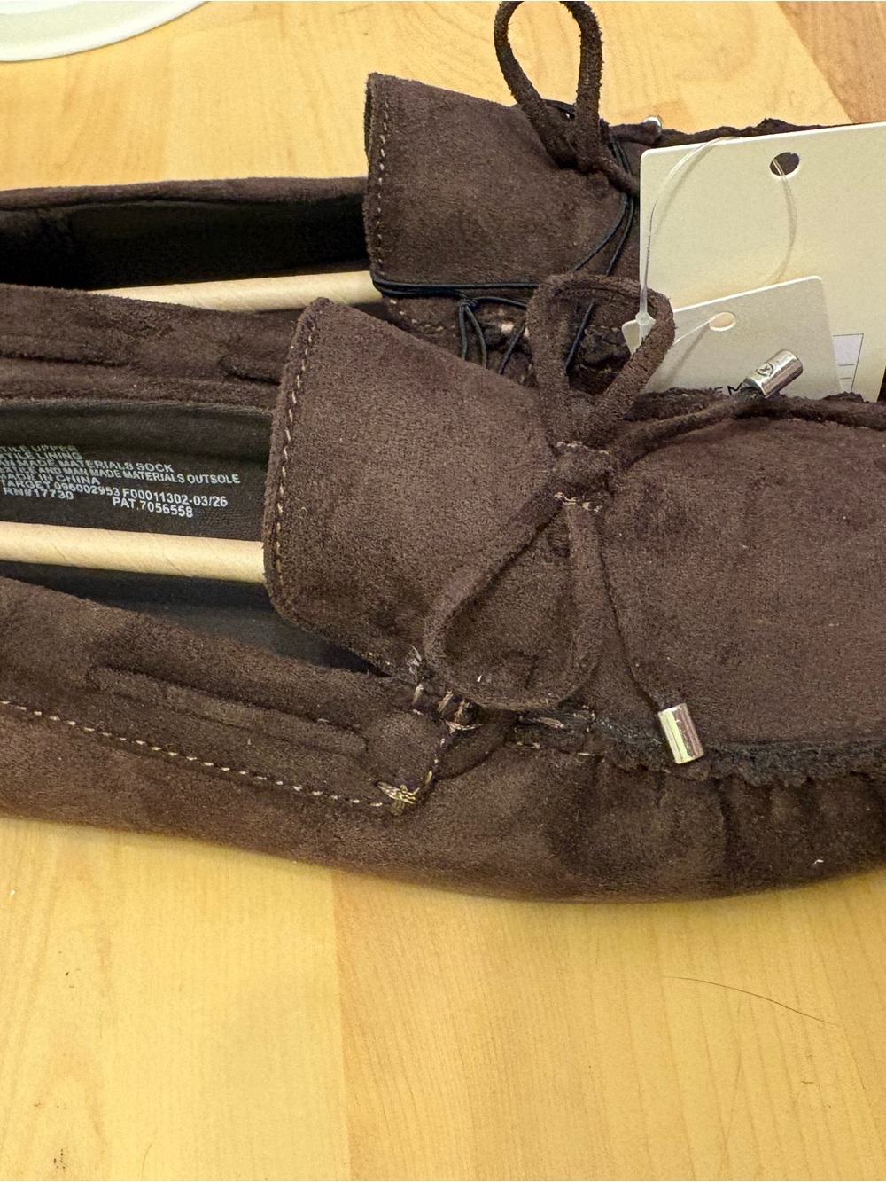 Universal Thread Dark Brown Suede Moccasin Loafers with Tie Detail - Picture 5 of 10
